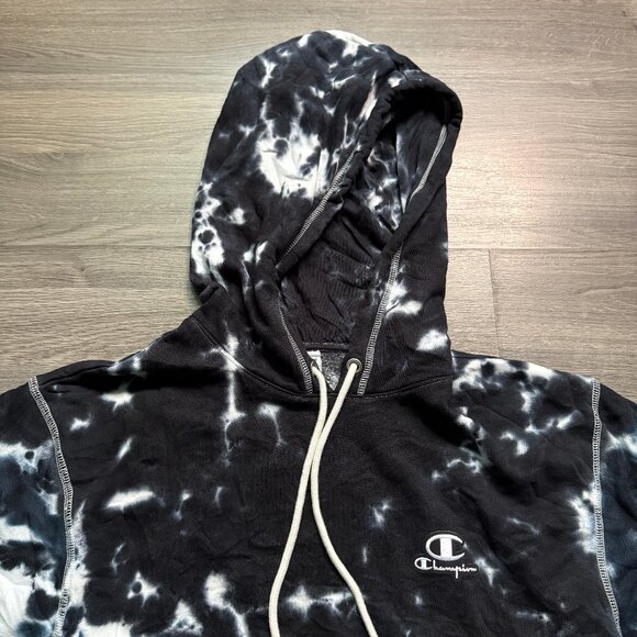 *NEW Champion Men's Galaxy Dye Hoodie - Black/White - Picture 2 of 7